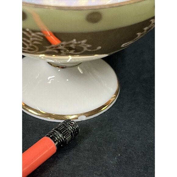 VTG‎ Royal Halsey Very Fine Cup and Saucer Yellow Gold Iridescent Rare - Picture 6 of 12